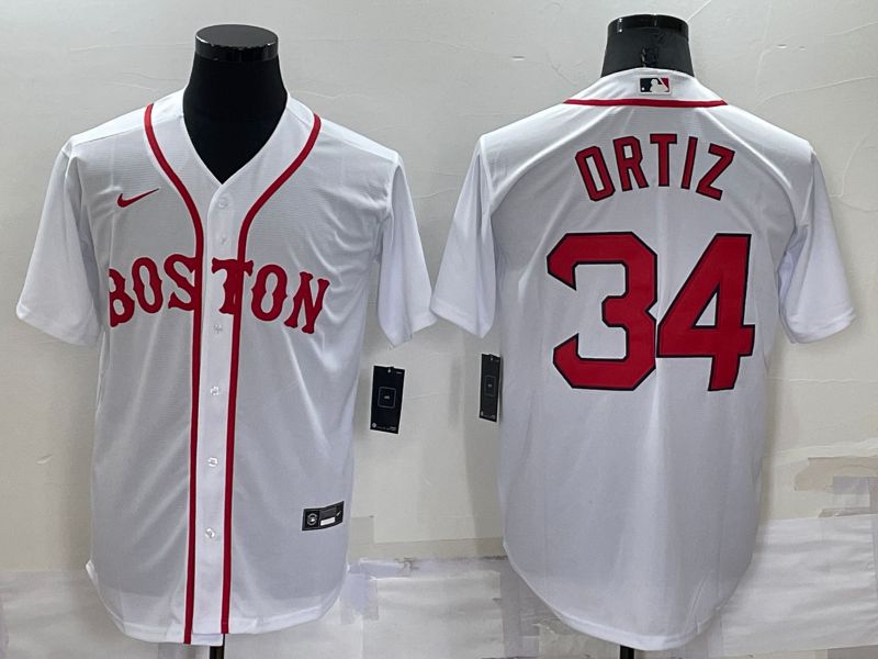 Men Boston Red Sox 34 Ortiz White Game 2022 Nike MLB Jersey